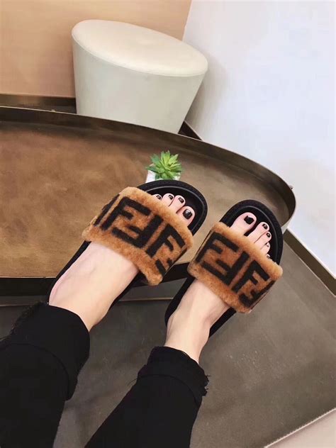 fendi fur slippers|Fendi slippers female.